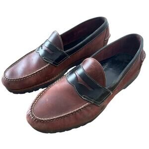 G.H. Bass Weejuns Leather Penny Loafers 11.5 Lug Sole Oxblood Preppy Classic